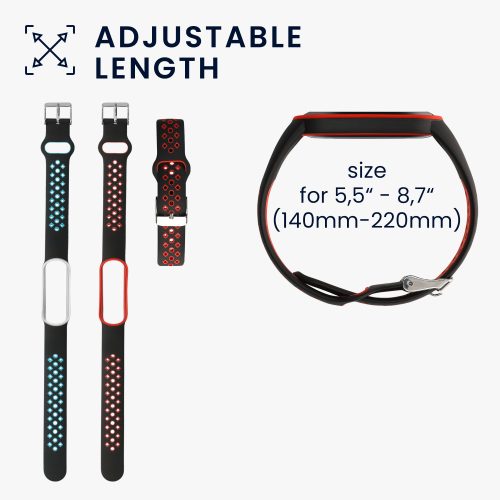 Σετ 2 ιμάντες Kwmobile για Xiaomi Mi Smart Band 6/Mi Band 6/Band 5, Blue/Red, Silicone, 59792.06