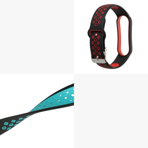 Σετ 2 ιμάντες Kwmobile για Xiaomi Mi Smart Band 6/Mi Band 6/Band 5, Blue/Red, Silicone, 59792.06