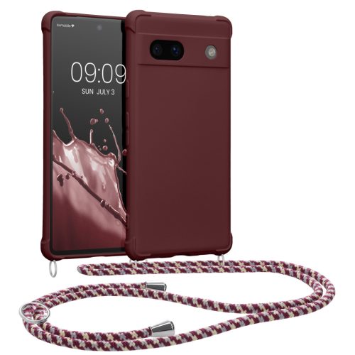 Θήκη Kwmobile με κορδόνι για Google Pixel 7a, Μωβ, Σιλικόνη, 61600.187
