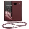 Θήκη Kwmobile με κορδόνι για Google Pixel 7a, Μωβ, Σιλικόνη, 61600.187