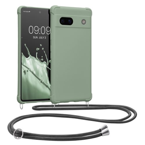 Θήκη Kwmobile με κορδόνι για Google Pixel 7a, ανοιχτό πράσινο, σιλικόνη, 61600.172