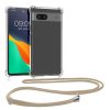 Θήκη Kwmobile με κορδόνι για Google Pixel 7a, Διαφανής/Κρεμ, Σιλικόνη, 61608.21