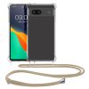 Θήκη Kwmobile με κορδόνι για Google Pixel 7a, Διαφανής/Κρεμ, Σιλικόνη, 61608.21