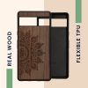 Θήκη Kwmobile για Google Pixel 7a, Καφέ, Ξύλο/Σιλικόνη, 61603.01