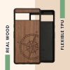 Θήκη Kwmobile για Google Pixel 7a, Καφέ, Ξύλο/Σιλικόνη, 61603.02