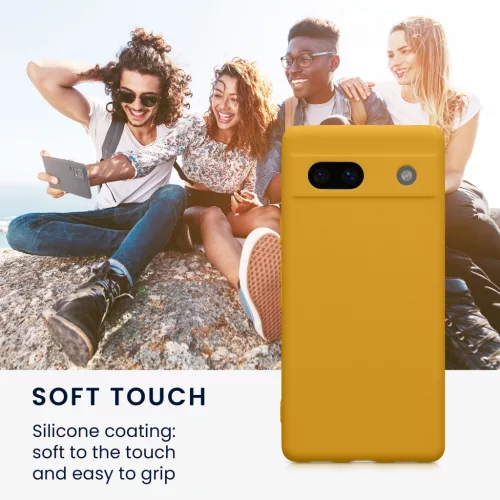 Θήκη Kwmobile για Google Pixel 7a, Πορτοκαλί, Σιλικόνη, 61598.191