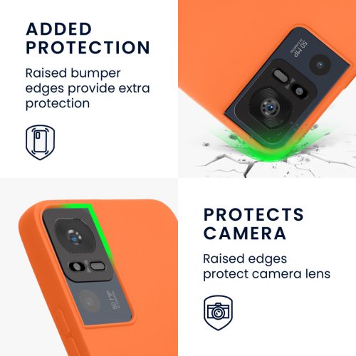 Θήκη Kwmobile για TCL 40 SE, Πορτοκαλί, Σιλικόνη, 60793.15