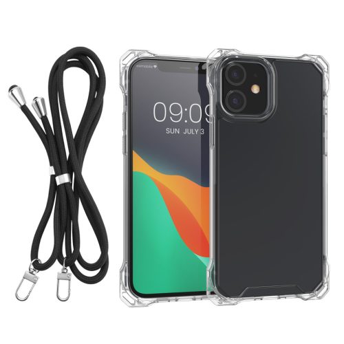 Θήκη Kwmobile με αποσπώμενο κορδόνι για Apple iPhone 11, Διαφανής/Μαύρη, Πολυανθρακικό, 61610.01