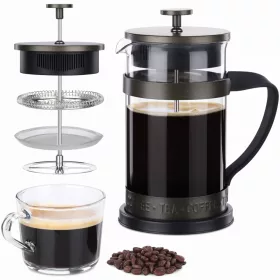   Presa franceza Navaris din sticla borosilicata, 1000ml, infuzor cafea ceai, 46547.03