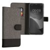 Θήκη Kwmobile για Motorola Moto E13, Γκρι/Μαύρο, Ύφασμα/Σιλικόνη, 61626.22