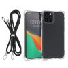 Θήκη Kwmobile με αποσπώμενο κορδόνι για Apple iPhone 12/iPhone 12 Pro, Διαφανής/Μαύρη, Πολυανθρακικό, 61619.01