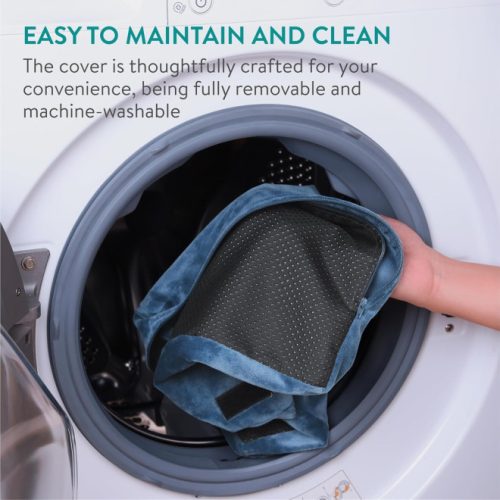 Εργονομική ανατομική μαξιλάρα γραφείου Navaris με τσέπη από μαλλί για θέρμανση ποδιών, 45 x 30 x 15 εκ., Μπλε, 61463.02