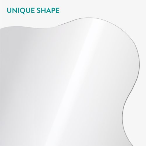 Oglinda decorativa Navaris, forma ondulata squiggle, 75x50 cm, argintiu, sticla/metal