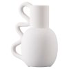 Vaza pitcher sculpturala Navaris, 15.5x11x19 cm, cu maner, dolomit, alb, plastic