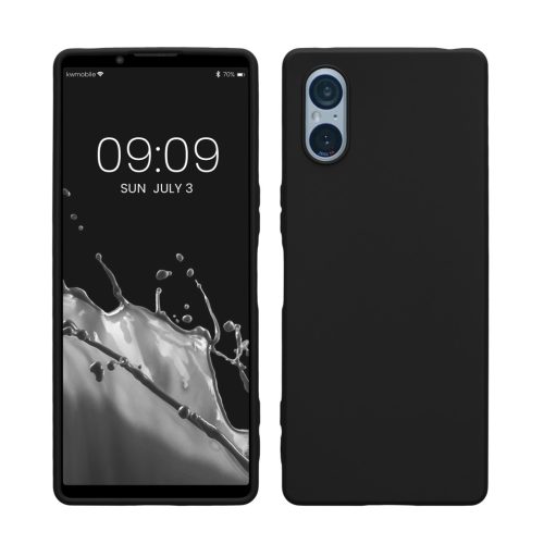 Θήκη Kwmobile για Sony Xperia 5 V, Μαύρη, Σιλικόνη, 61522.01