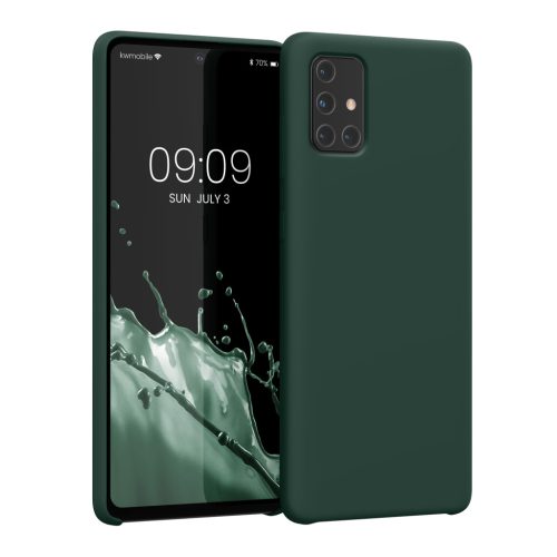 Θήκη Kwmobile για Samsung Galaxy A71, Σκούρο Πράσινο, Σιλικόνη, 51209.169