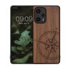Θήκη Kwmobile για Xiaomi Poco F5, Καφέ, Ξύλο/Σιλικόνη, 61661.01