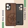 Θήκη Kwmobile για Xiaomi Poco F5, Καφέ, Ξύλο/Σιλικόνη, 61661.01