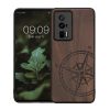 Θήκη Kwmobile για Poco F5 Pro, Καφέ, Ξύλο/Σιλικόνη, 61662.01