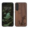 Θήκη Kwmobile για Samsung Galaxy S23 Plus, Καφέ, Ξύλο/Σιλικόνη, 61686.04