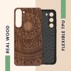Θήκη Kwmobile για Samsung Galaxy S23 Plus, Καφέ, Ξύλο/Σιλικόνη, 61686.03