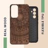 Θήκη Kwmobile για Samsung Galaxy A54 5G, Καφέ, Ξύλο/Σιλικόνη, 60799.04