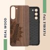 Θήκη Kwmobile για Samsung Galaxy S23 Plus, Καφέ, Ξύλο/Σιλικόνη, 61686.01
