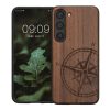 Θήκη Kwmobile για Samsung Galaxy S23, Καφέ, Ξύλο/Σιλικόνη, 61685.02