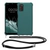 Θήκη Kwmobile με κορδόνι για Samsung Galaxy A03s, πράσινη, σιλικόνη, 58562.78