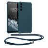 Θήκη Kwmobile με κορδόνι για Samsung Galaxy A14 5G, σκούρο μπλε, σιλικόνη, 60819.17