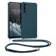 Θήκη Kwmobile με κορδόνι για Samsung Galaxy A14 5G, σκούρο μπλε, σιλικόνη, 60819.17
