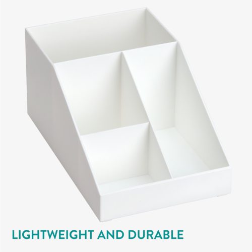 Organizator accesorii cafea Navaris, 4 compartimente, 25.4x16x12.3 cm, HIPS, alb, plastic