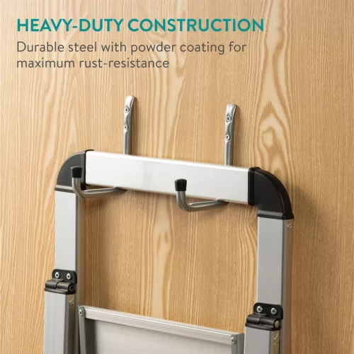 Set 6 carlige depozitare Navaris, 21.5x15.5 cm, tavan/perete, garaj, negru, otel