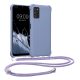 Θήκη Kwmobile με κορδόνι για Samsung Galaxy A03s, μπλε, σιλικόνη, 58562.108