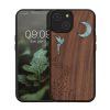 Θήκη Kwmobile για Apple iPhone 14, Καφέ/Πολύχρωμη, Ξύλινη/Σιλικόνη, 59124.05