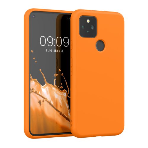 Θήκη Kwmobile για Google Pixel 5, Πορτοκαλί, Σιλικόνη, 53778.15