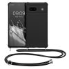 Θήκη Kwmobile με κορδόνι για Google Pixel 7a, μαύρη, σιλικόνη, 61600.01