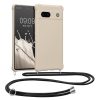 Θήκη Kwmobile με κορδόνι για Google Pixel 7a, Κρεμ, Σιλικόνη, 61600.16