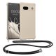 Θήκη Kwmobile με κορδόνι για Google Pixel 7a, Κρεμ, Σιλικόνη, 61600.16