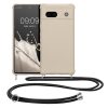 Θήκη Kwmobile με κορδόνι για Google Pixel 7a, Κρεμ, Σιλικόνη, 61600.16