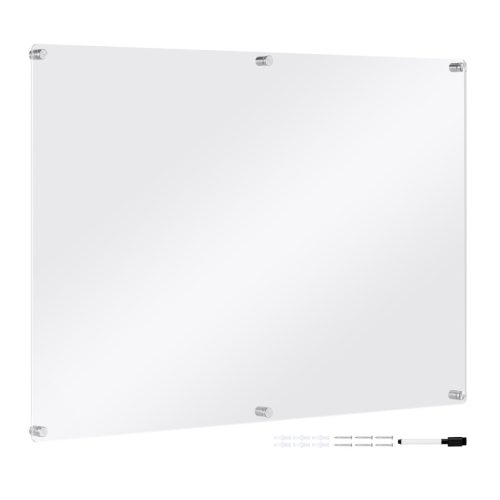 Tabla memo acrilica Navaris, 90x60 cm, organizare perete, acril, transparent, plastic