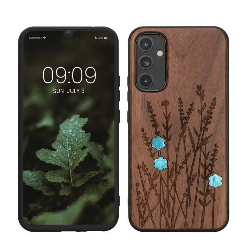 Θήκη Kwmobile για Samsung Galaxy A34 5G, Καφέ, Ξύλο/Σιλικόνη, 60813.09