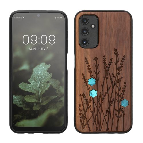Θήκη Kwmobile για Samsung Galaxy A14 5G, Καφέ, Ξύλο/Σιλικόνη, 60817.09