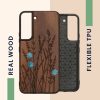 Θήκη Kwmobile για Samsung Galaxy S22, Καφέ, Ξύλο/Σιλικόνη, 58306.09