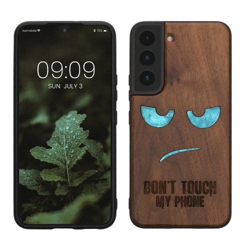 Θήκη Kwmobile για Samsung Galaxy S22, Καφέ, Ξύλο/Σιλικόνη, 58306.08