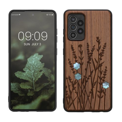 Θήκη Kwmobile για Samsung Galaxy A52/Galaxy A52 5G/Galaxy A52s 5G, Καφέ, Ξύλινη/Σιλικόνη, 54354.16