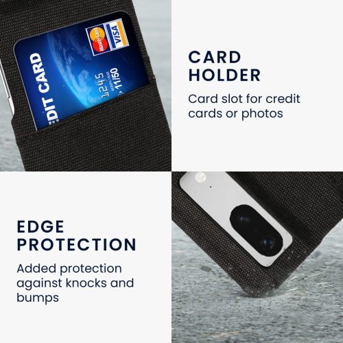 Θήκη Kwmobile για Google Pixel 8, Σκούρο γκρι, Ύφασμα/Πλαστικό, 61883.19