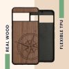 Θήκη Kwmobile για Google Pixel 8 Pro, Καφέ, Ξύλινη/Σιλικόνη, 61876.02