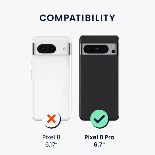 Θήκη Kwmobile για Google Pixel 8 Pro, μαύρη, σιλικόνη, 61860.01