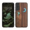 Θήκη Kwmobile για Samsung Galaxy S21 FE, Καφέ/Πολύχρωμη, Ξύλο/Σιλικόνη, 56172.07